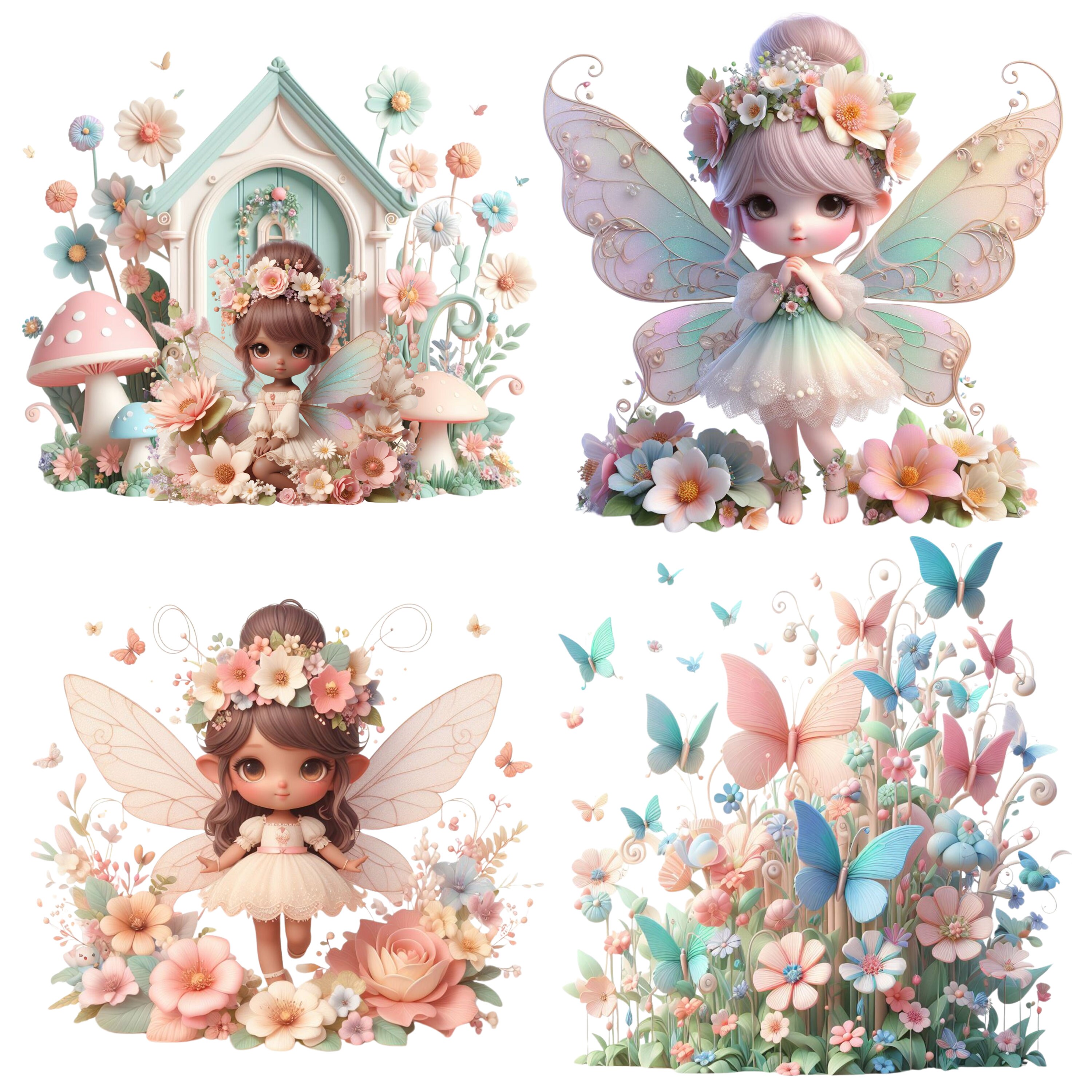 Fairy Garden Clipart Bundle: 33 PNG Transparent Images (digital ...