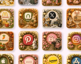 Woodland App Icons Pack | 322 Cute Forestcore Icons + 21 Phone Wallpapers + 12 iPad Wallpapers | iPhone & Android Theme