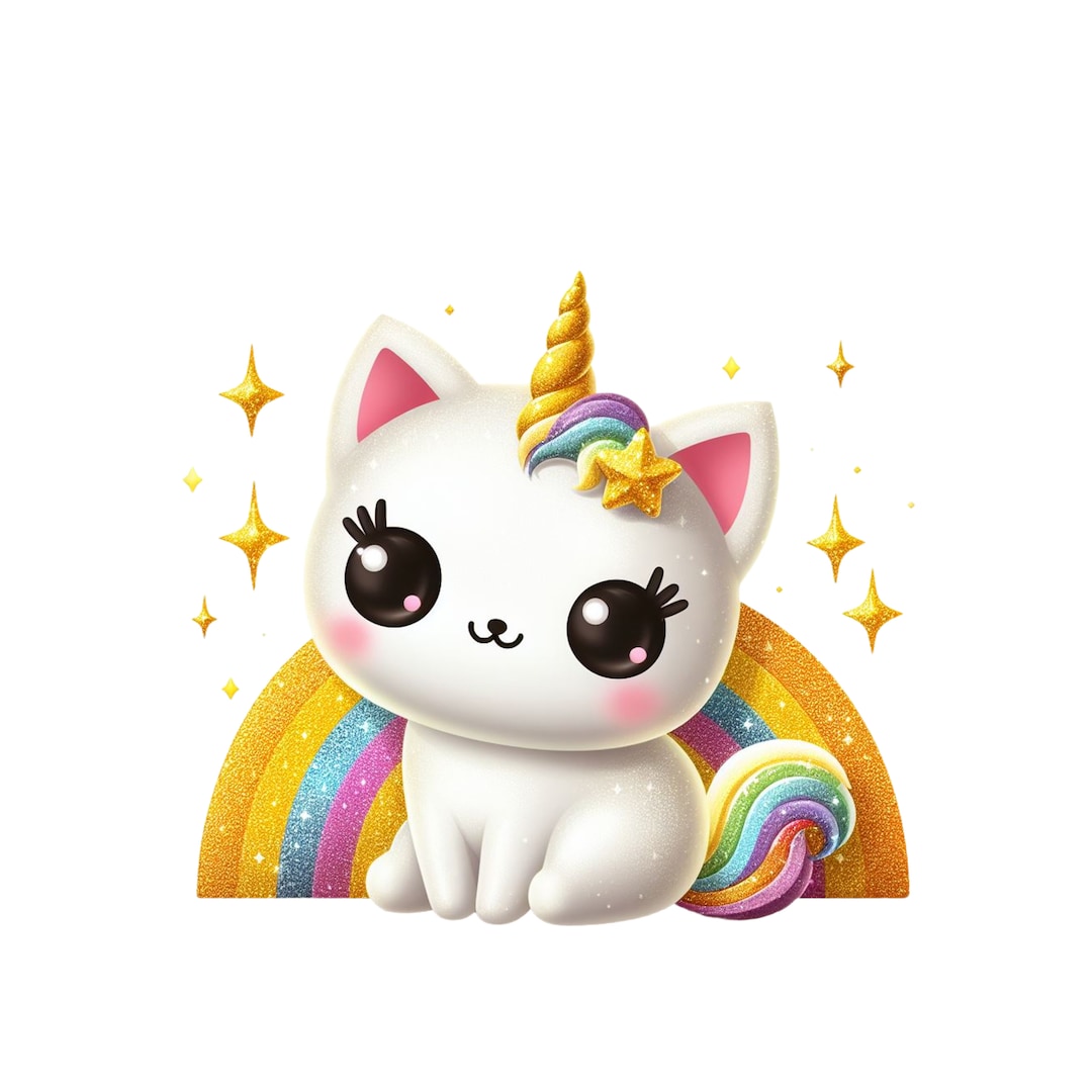 Caticorn, Cute Kawaii Chibi Caticorn Clipart PNG, Instant Download ...