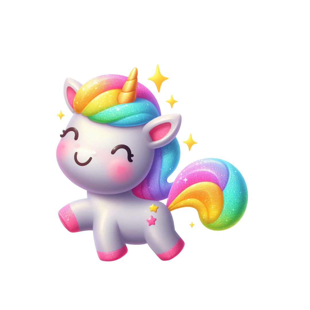 Rainbow Unicorn Clipart, Cute Unicorn PNG, Unicorn Digital Download ...