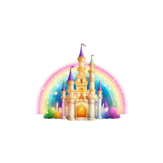 Rainbow princess castle sale