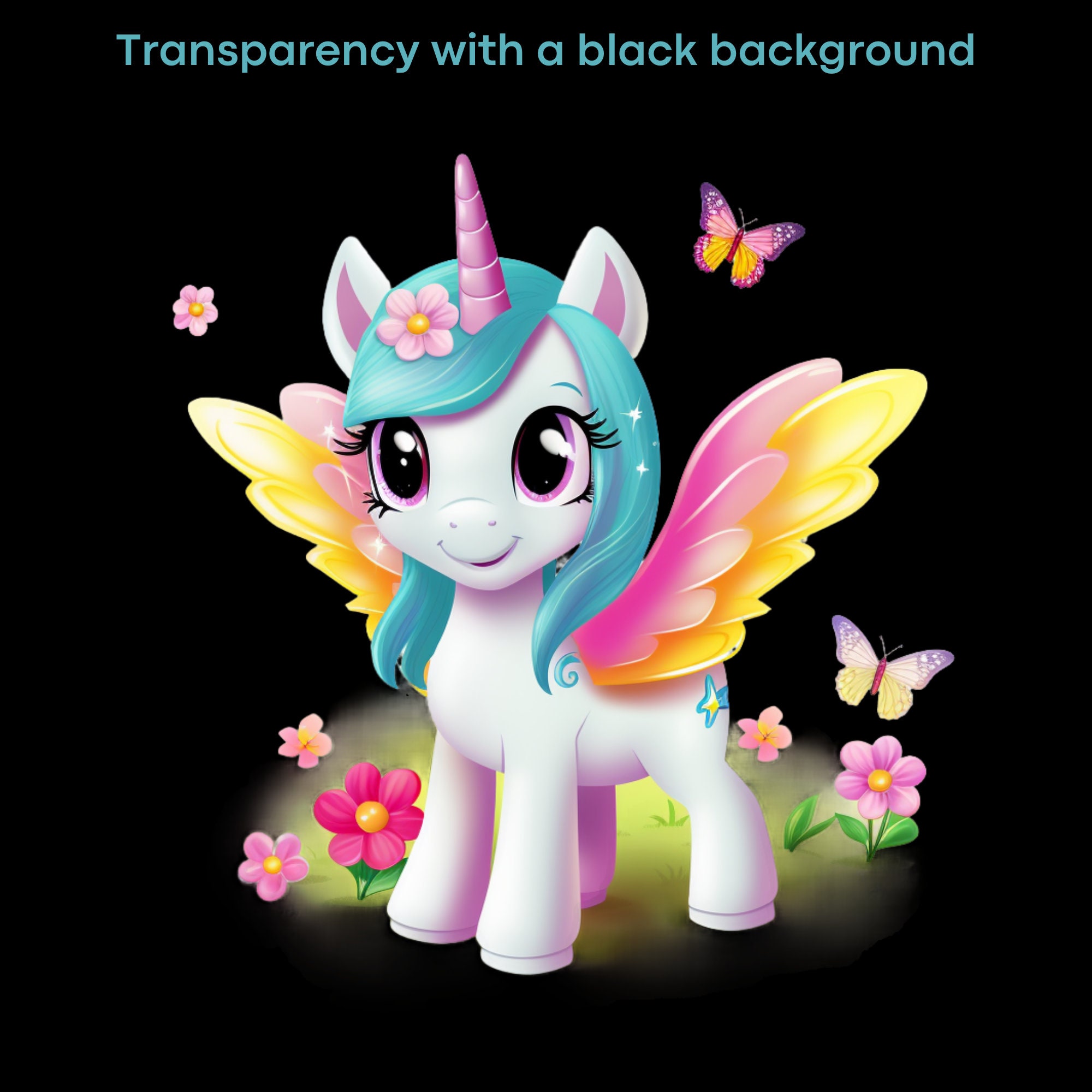 Unicorn With Wings, Rainbow Pegasus Unicorn Clipart, Cute Unicorn PNG ...