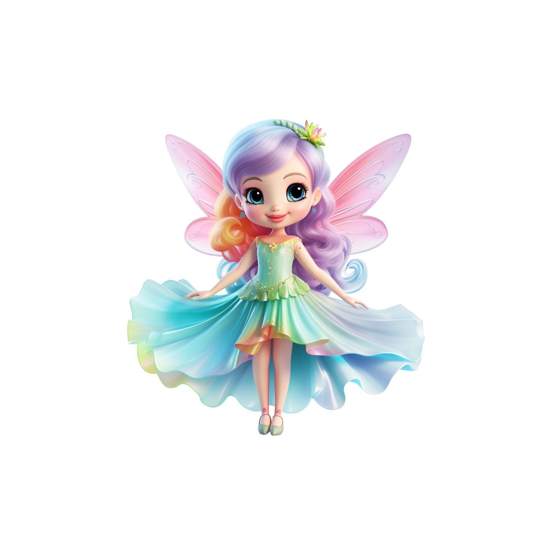 Süße Fee Clipart, Lila Fee PNG sofortiger Download, süße Fee Mädchen