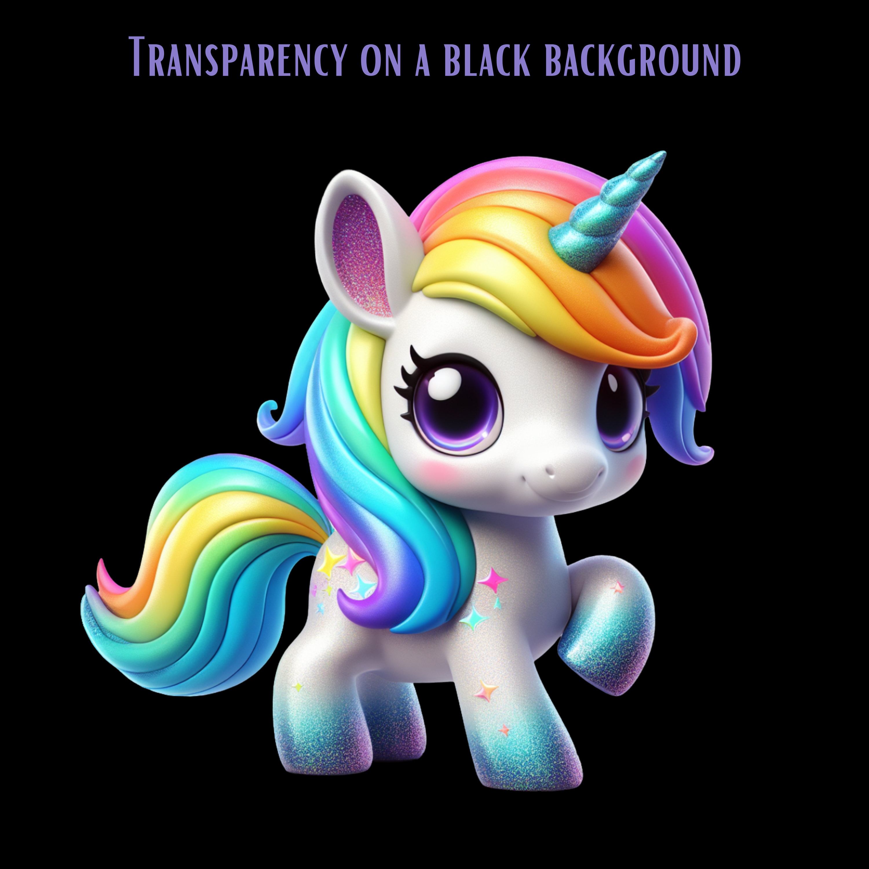 Rainbow Unicorn Clipart, Cute Unicorn PNG, Unicorn Digital Download ...