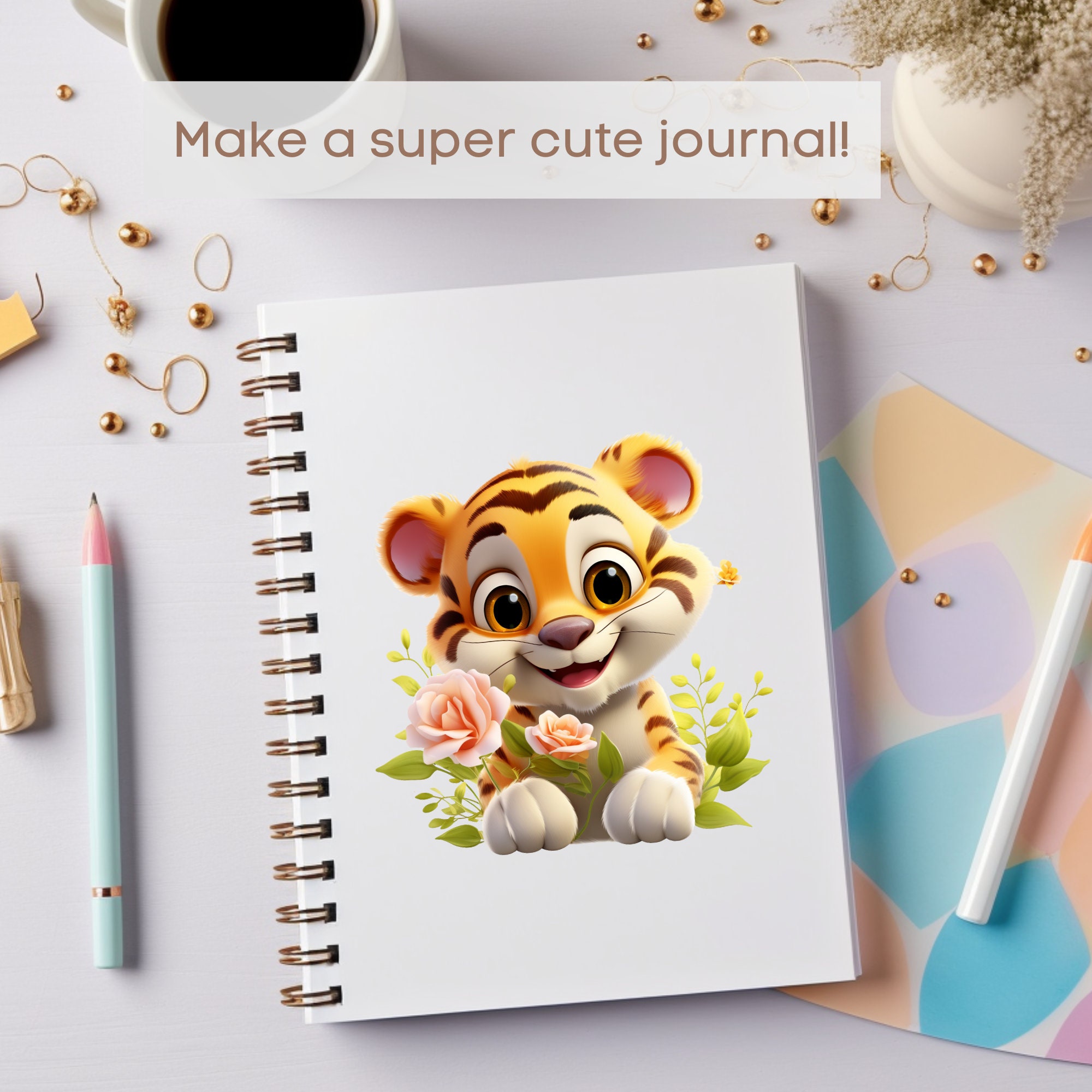 Cute Tiger Clipart, Baby Tiger PNG, Transparent Digital Download, Tiger ...