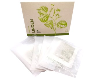 Soothing Linden Herbal Tea - 25 Individually Packaged Tea Bags in Paper Box