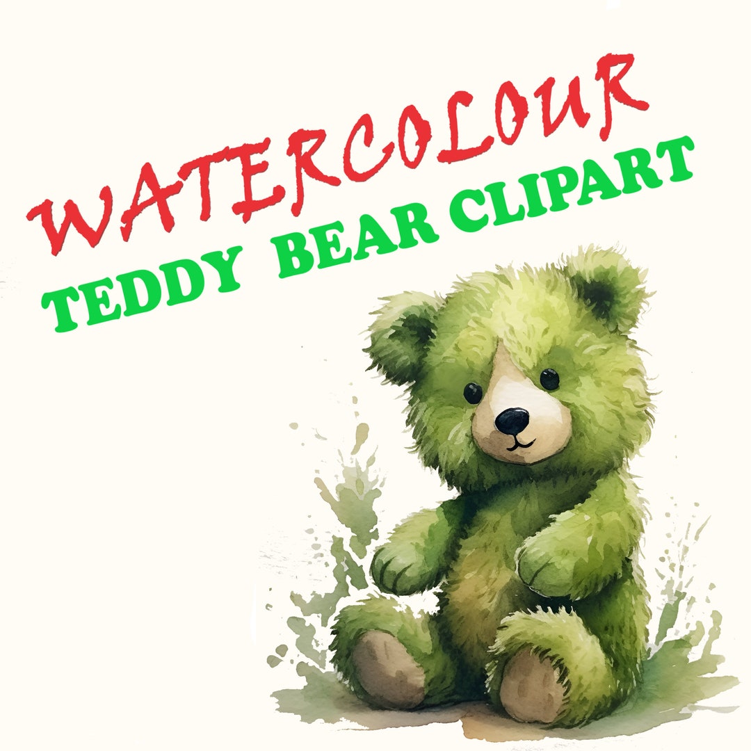 16 Watercolour Teddy Bear Art Digital Downloads Cute Etsy