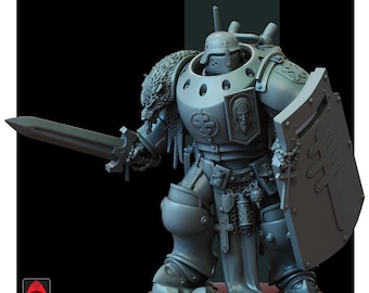 Lieutenant in Machine Armor Melee | Tabletop Miniatures | Wargaming