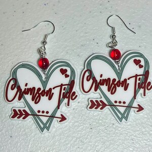 Alabama Crimson Tide Herz Harz Ohrringe
