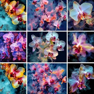 Acuarela Floral Orquídea Clipart Flores de Otoño Otoño Floral, PNG - Para uso comercial