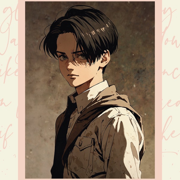 Attack on Titan Levi Ackerman Digitales Poster-Set, lebendige Anime-Wandkunst, Raumdekoration für Fans, einzigartiges Geschenk für Anime-Liebhaber, Anime-JPG-Bundle