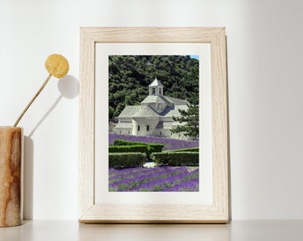 Photograph of Senanque Abbey in Vaucluse. High quality printing, Photo Image Poster Poster Wall Decoration