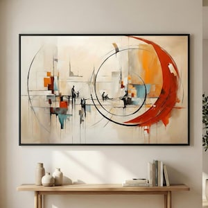 Art mural moderne de figures abstraites | Peinture figurative expressive pour décoration de salon