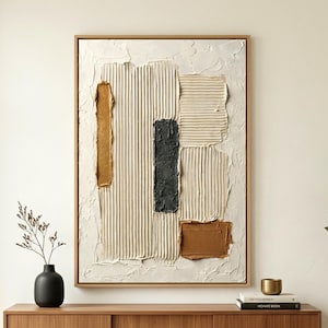 Plaster Wall Art | Textured Neutral Abstract Print | Minimalist Modern Decor
