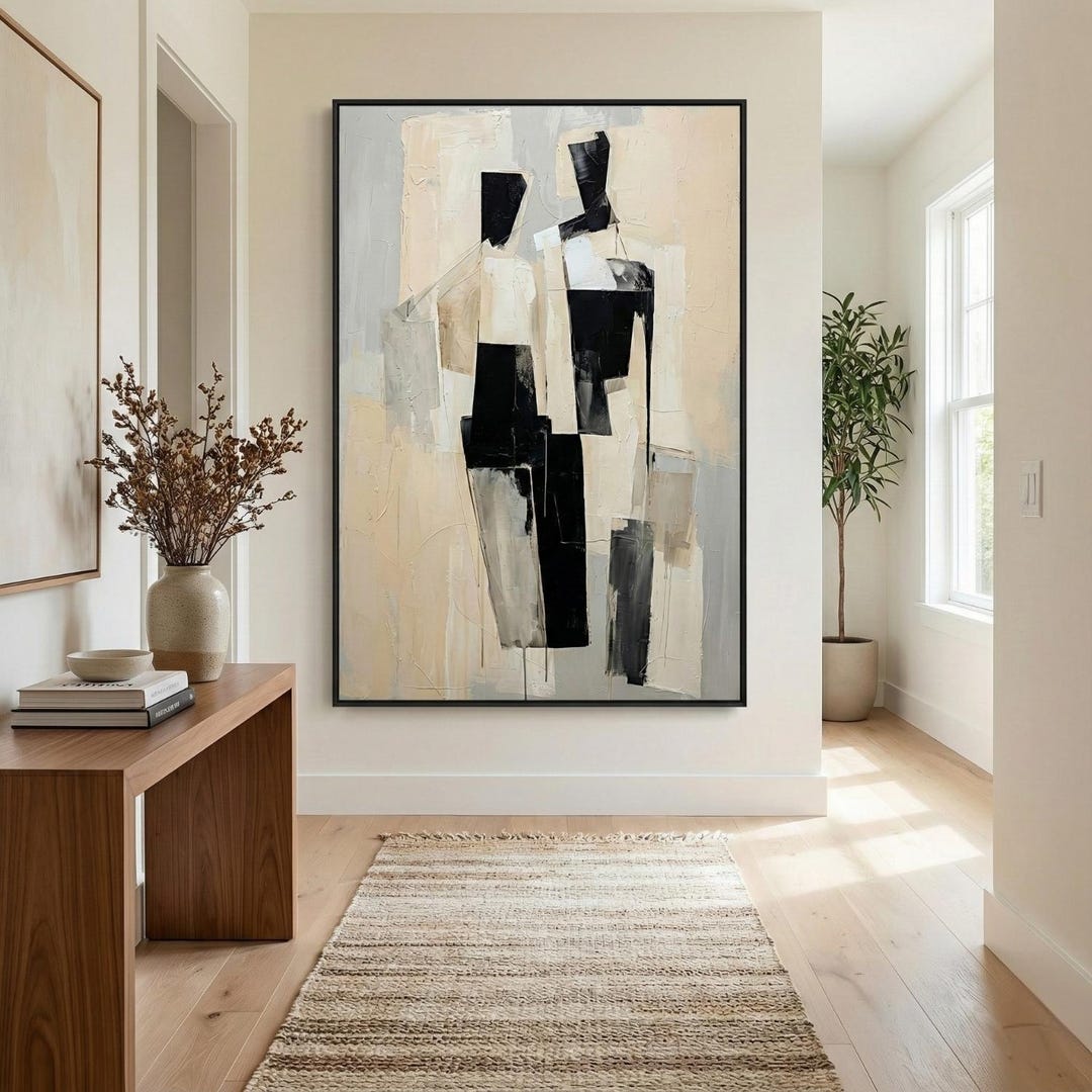 Abstract Figure Wall Art | Modern Minimalist Printable Black and White ...