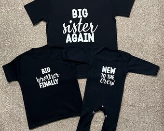 Personalisierbare großer Bruder / große Schwester Sibling T-Shirts