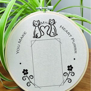 Instax Mini Polaroid frame embroidery pattern, floral picture frame hand embroidery design, digital PDF pattern, DIY gift