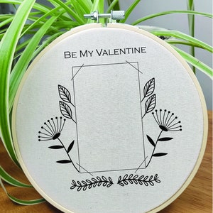 Instax Mini Polaroid frame embroidery pattern, floral picture frame hand embroidery design, digital PDF pattern, DIY gift