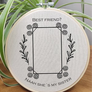 Instax Mini Polaroid frame embroidery pattern, floral picture frame hand embroidery design, digital PDF pattern, DIY gift