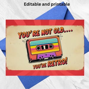 Funny Rude Birthday Card for Adults | Editable Instant Download | Printable & Email | Digital Crude Card | NSFW Humor | Retro Card