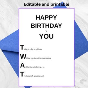 Funny Rude Birthday Card for Adults | Editable Instant Download | Printable & Email | Digital Crude Card | NSFW Humor | Insulting Card