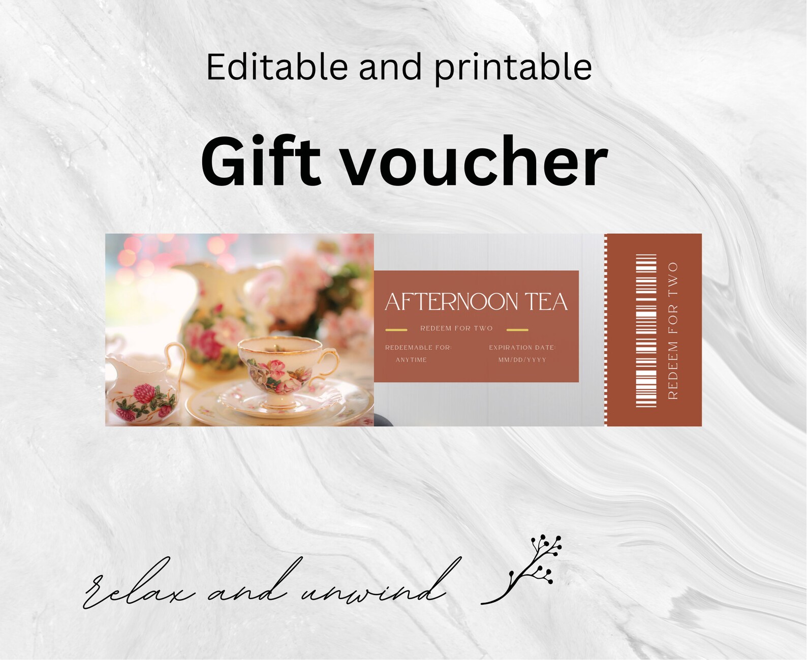 Voucher Ticket | Printable Gift Voucher | Voucher Card | Gift Voucher ...
