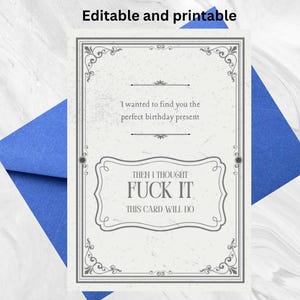Funny Rude Birthday Card for Adults | Editable Instant Download | Printable & Email | Digital Crude Card | NSFW Humor | Insulting Card