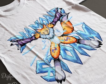 Renamon "Diamond Storm" Digimon T-Shirt - Streetwear T-Shirt - Premium Garment-Dyed Comfort Colors Tee - Digimon Tamers Fan Gift