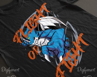 EXVEEMON Digimon Adventure season 2, Flight or Fight Digimon Shirt , inspirational and motivational graphic Tee  from Digimon Fan Art Merch
