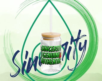 Digimon inspirational Glass cup, Palmon Togemon Embrace Your Inner Truth 16oz Digi drinkware, Genuine Authentic, Stay True to Yourself,