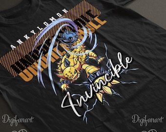 Ankylomon Evolution unbreakable invincible Unisex T-shirt, Digimon Adventure 02 Shirt, Strong and Invincible Tee, Anime Fan Gift, DTG