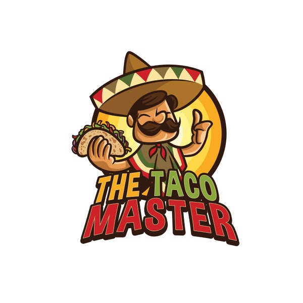 Mexican Taco Mascot Logo Design - Food - Restaurant - Character Logo - Cartoon Logo - illustrator