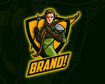 Elf archer esport logo, sport logo, gaming logo, gift for gamers, esport logo, gaming team, illustrator