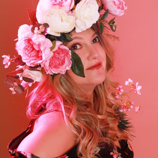 Silk Flower Crown Etsy UK