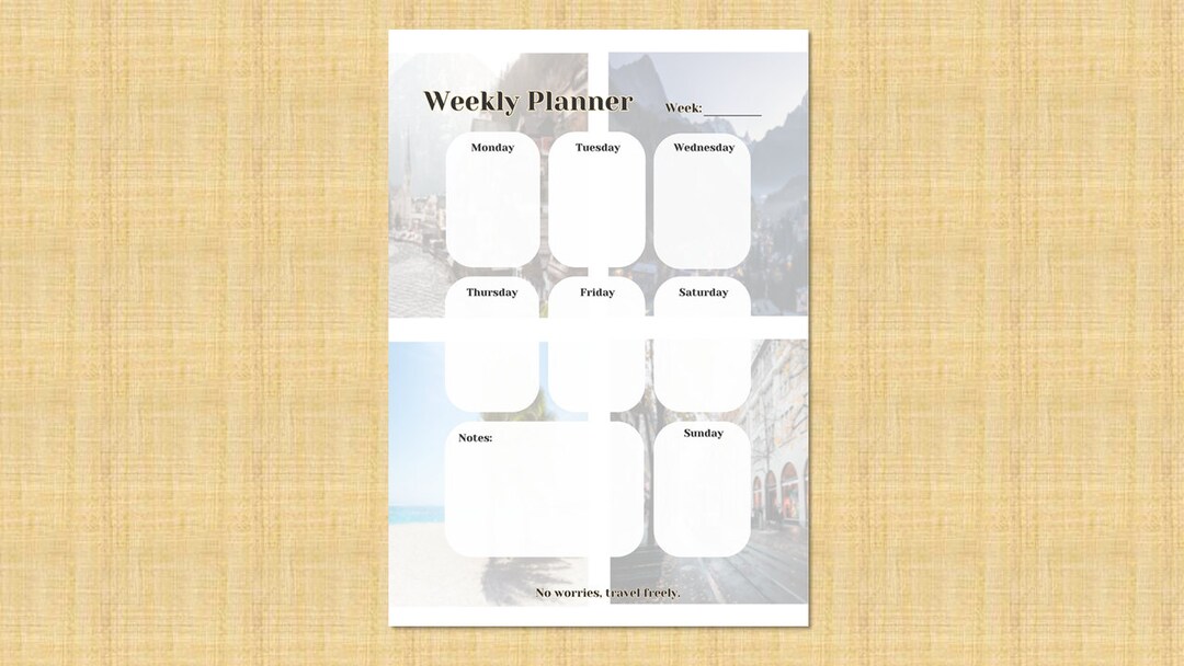Printable Weekly Planner Undated Digital Simple 7 Days - Etsy