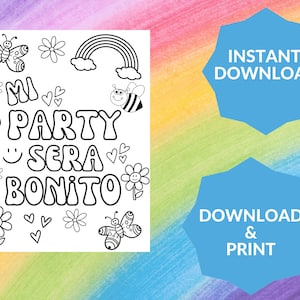 coloring page | Karol G theme birthday | Mi party sera bonito coloring page | MAÑANA Sera bonito | invitation | karol g | bichota party