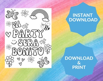 coloring page | Karol G theme birthday | Mi party sera bonito coloring page | MAÑANA Sera bonito | invitation | karol g | bichota party