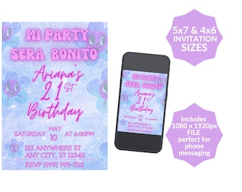 KAROL G MAÑANA Sera bonito invite | mi party sera bonito invitation | karol g invitación | bichota party