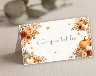 Fall Food Label Template, Buffet Tent Cards, Printable Table Cards (Digital Download) - FBS6