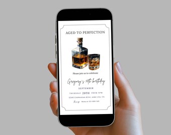 Faire-part d'anniversaire whisky vieilli jusqu'à la perfection (téléchargement numérique) -99