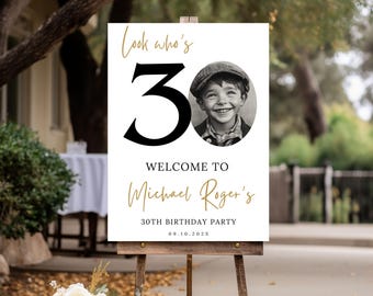 30th Birthday Welcome Sign: Photo Display, Editable Template (Canva) 40