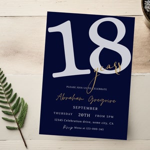 Invitation du 18e anniversaire pour garçon, invitation d’anniversaire photo imprimable pour lui, modèle d’invitation d’anniversaire d’adolescent, téléchargement numérique, Canva 71