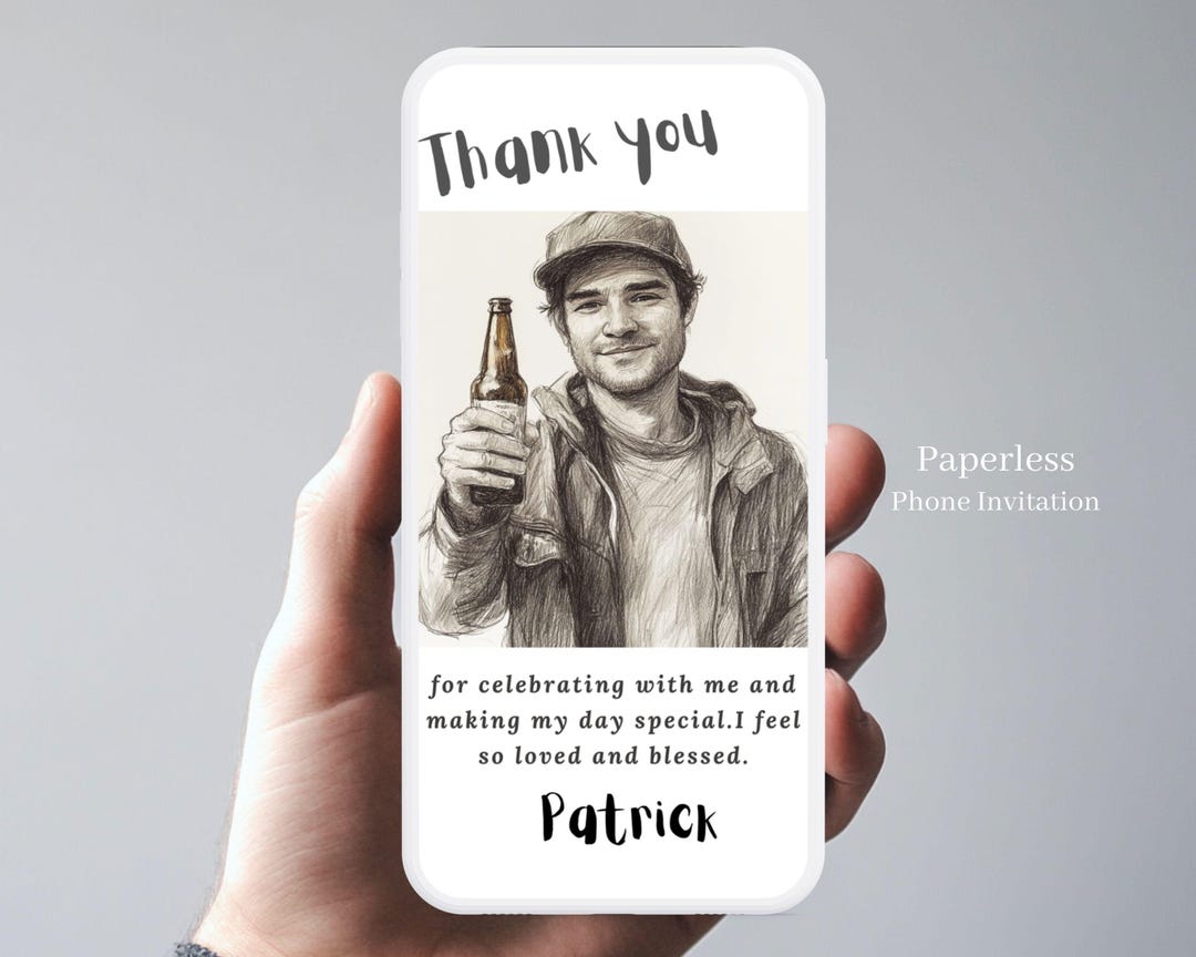 Photo Thank You E-card Template, Phone Text Invite (digital Download ...