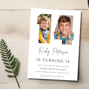 14th Birthday Invitation Boy or Girl ,Digital  Photo 14 Year Old Invite, Teens Birthday Party Invitations Template Printable/text Canva 11