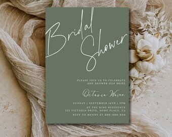 Sage Green Bridal Shower Invitation Template (Digital Download) - 17