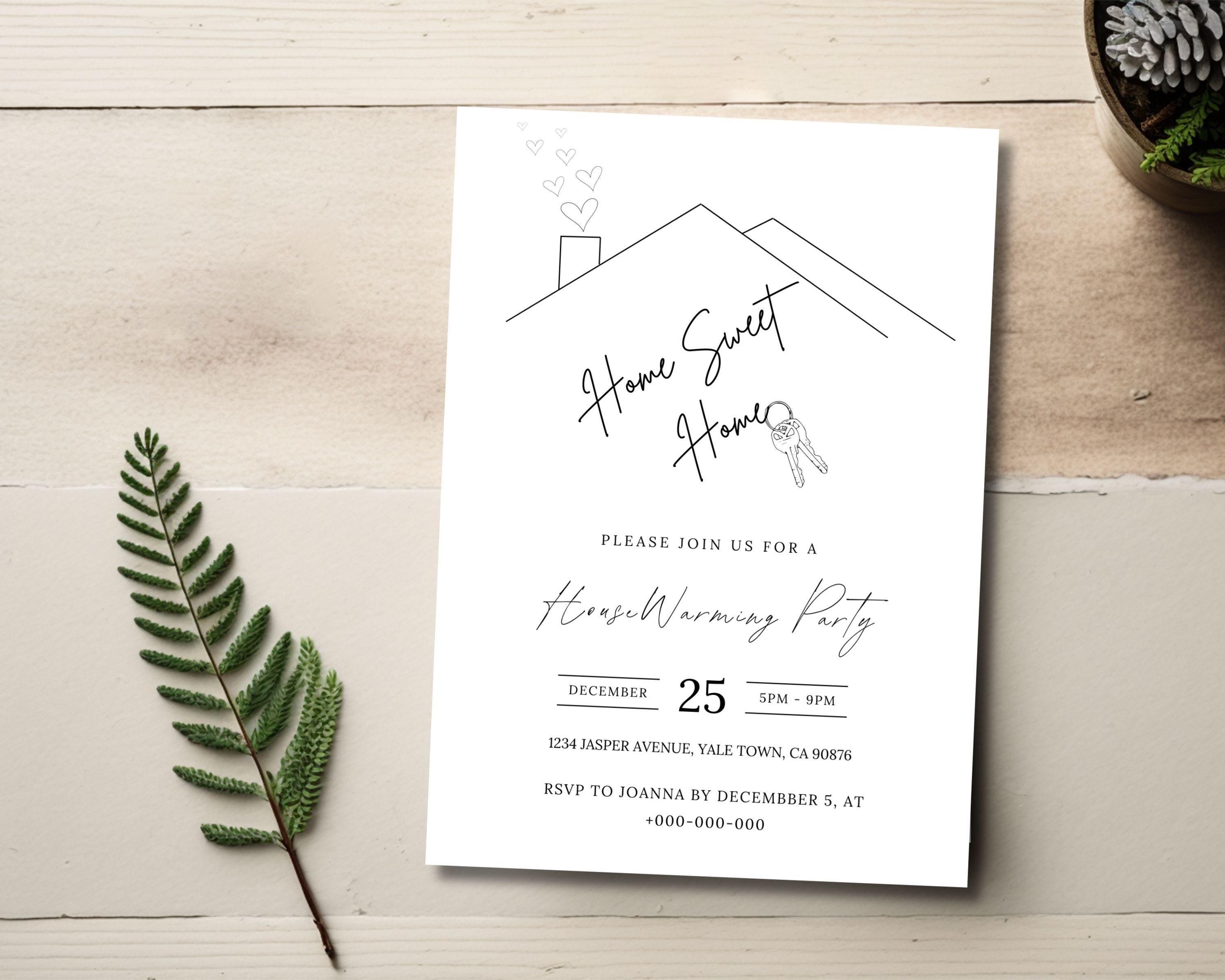 Home Sweet Home, House Warming Invitation Digital Download Editable Modern New Home party Invite, Printable or Online Mobile Phone invite 06