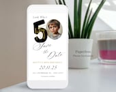 50th Birthday Save The Date, Photo Invitation, Canva Template (Digital Download) - 02