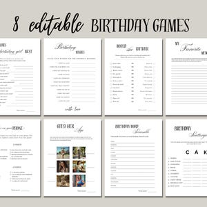 Juegos editables para fiestas de cumpleaños de adultos, ¿quién conoce a la cumpleañera?, ¿qué preferiría?, tarjetas de deseos - 01