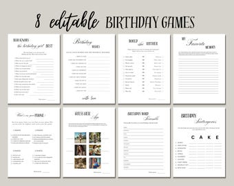 Editable Adult Birthday Party Games For Her, Who Knows The Birthday Girl, Would She Rather, Wishes Cards - 01