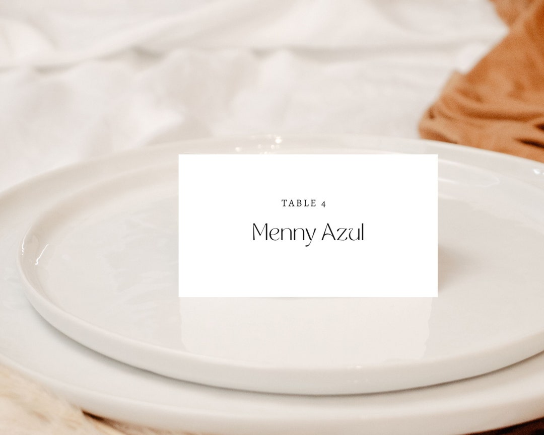 Wedding Place Card Template,wedding Place Card Digital,minimalist ...
